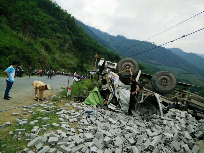 Hiện trường vụ tai nạn.