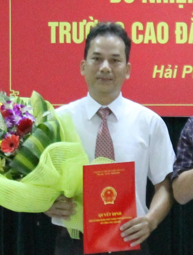 Ông Mai Xuân Minh tại buổi lễ nhận Quyết định bổ nhiệm Phó Hiệu trưởng