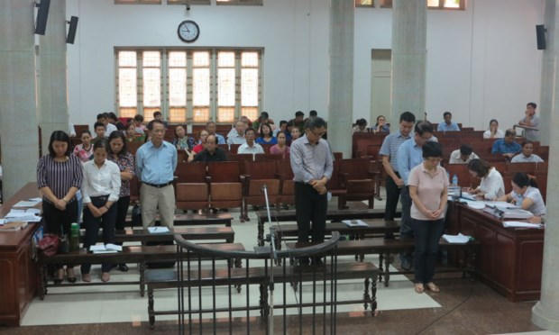 Các bị cáo tại tòa.