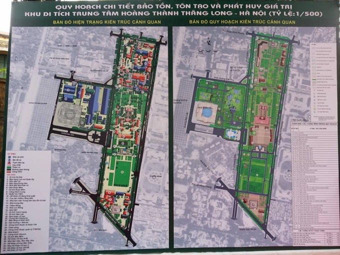 Quy hoach chi tiết Bảo tồn, tôn tạo vào phát huy giái trị khu di tích Trung tâm Hoàng thành Thăng Long