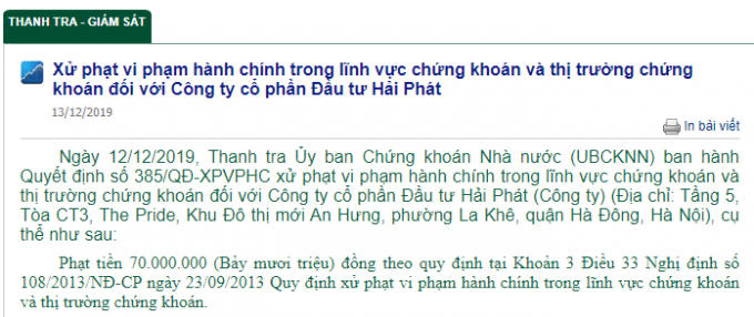 xu phat chung khoan