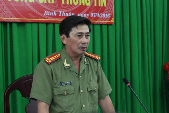 Đại tá Nhiều công bố thông tin về vụ án.