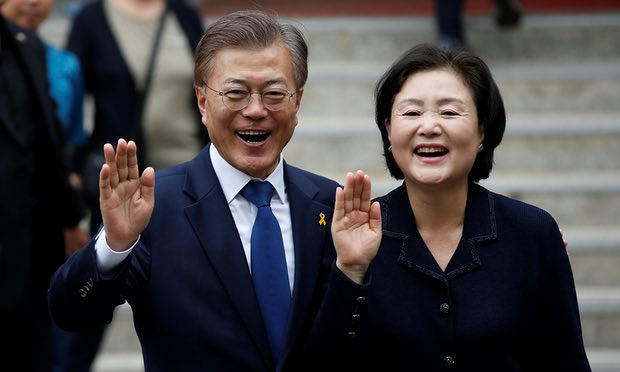 Tân Tổng thống Hàn Quốc Moon Jae-in và phu nhân.