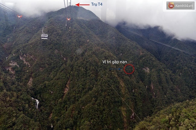 Khu vực tìm thấy thì thể của Webb gần vị trí cáp treo trụ T4, địa hình ở khu vực này khá hiểm trở (Kênh 14).