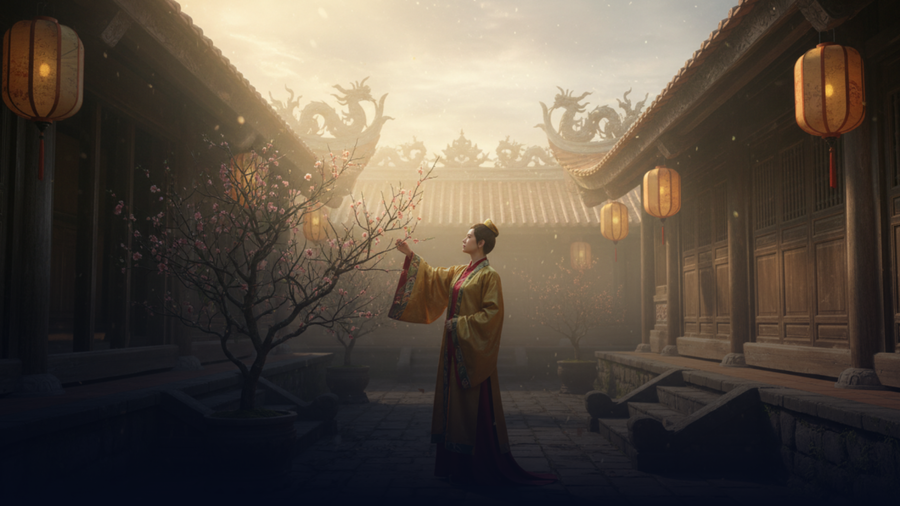 Trong giây phút chuyển giao của đất trời, người Việt thường thực hiện nghi thức hái lộc đầu xuân, mang một cành cây nhỏ từ đền, chùa về nhà với mong muốn được Thần, Phật ban cho tài lộc và may mắn. (Ảnh: Phạm Duy)