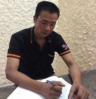Đối tượng Hồ Anh Tuấn tại cơ quan điều tra.