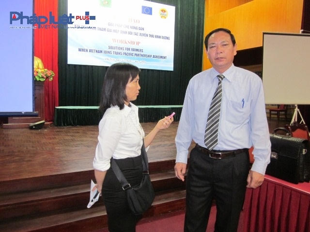 Ông Lều Vũ Điều, Phó Chủ tịch Thường trực Ban chấp hành Trung ương Hội Nông dân Việt Nam trao đổi với PV Pháp luật Plus về mục đích của hội thảo.
