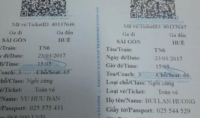 Vé tàu giả.