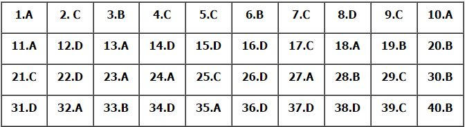 Đ&aacute;p &aacute;n đề thi thử nghiệm THPT quốc gia 2017