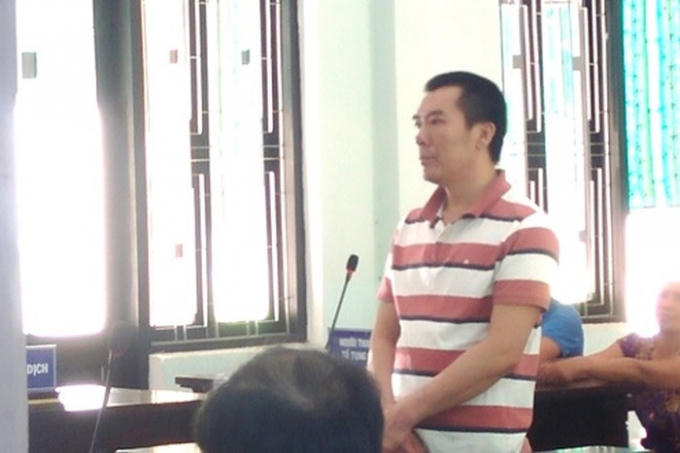 Bị cáo Võ Sỹ Trung tại phiên tòa. (Ảnh:báo Công lý)
