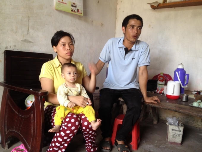 Hoàn cảnh của gia đình anh Nguyễn Quang Anh (31 tuổi, trú thôn Tri Chỉ Nam, xã Thụy Trường, huyện Thái Thụy, tỉnh Thái Bình) rất khó khăn. Ảnh: Trung Du.