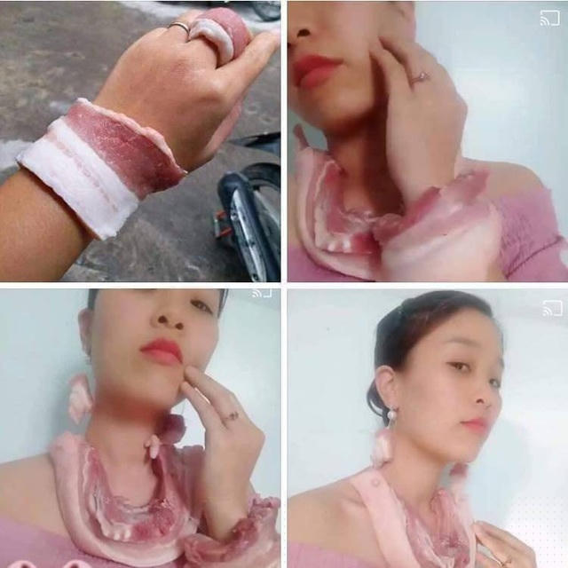 Giá trị của miếng thịt lợn thời tăng giá còn được dân mạng ví von như những món trang sức có giá trị.