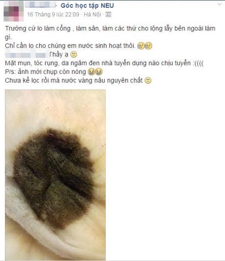 Sinh viên đã tự mua lọc nước và giấy lọc để đảm bảo nguồn nước được trong sạch hơn nhưng kết quả vẫn đáng lo ngại.