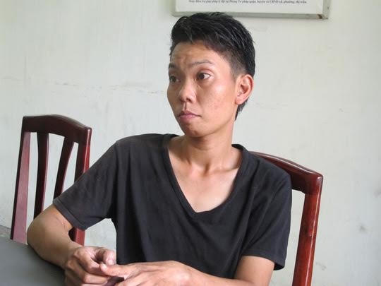 Nguyễn Thị Thùy tại cơ quan công an.