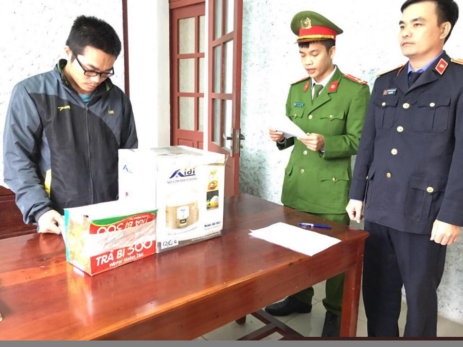 Đối tượng Cao Xuân Thế tại Cơ quan Công an 