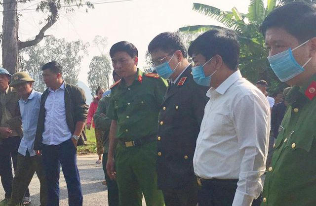 Thiếu tướng Trần Phú Hà, Giám đốc Công an tỉnh Thanh Hóa trực tiếp chỉ đạo điều tra tại hiện trường.