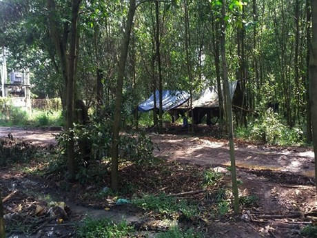 Hiện trường nơi xảy ra vụ án mạng. (Ảnh: báo Pháp luật TP HCM)