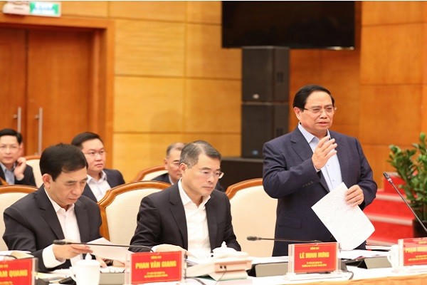 Thủ tướng Chính phủ Phạm Minh Chính phát biểu tại cuộc làm việc.