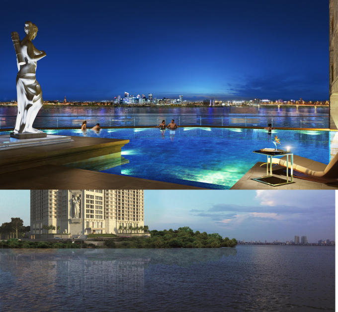 Tại D&rsquo;. Le Roi Soleil, cư d&acirc;n c&oacute; cơ hội vừa bơi lội, thư gi&atilde;n, vừa ngắm cảnh Hồ T&acirc;y trong trời nước m&ecirc;nh m&ocirc;ng.