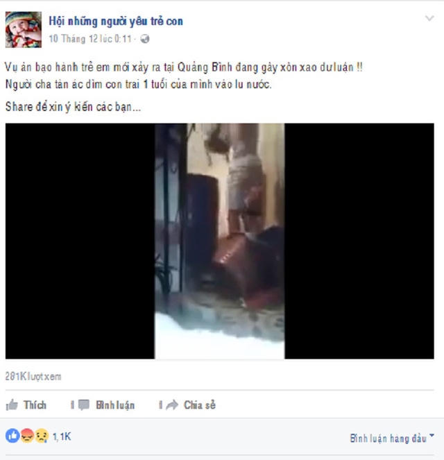 Đoạn clip được đăng tải trên Fanpage Hội những người yêu trẻ con.