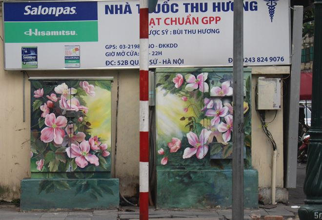 70 tủ điện là 70 bức tranh vẽ về các loại hoa khác nhau, dự án đã tô điểm thêm cho Thủ đô để đón năm mới Kỷ Hợi