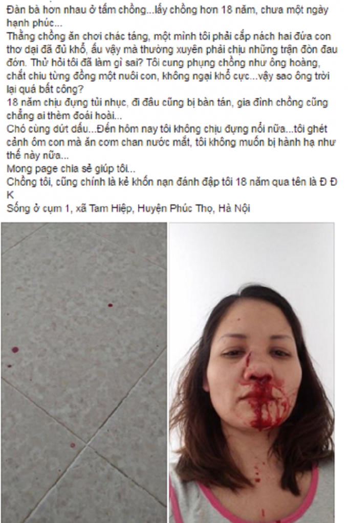 Câu chuyện về bạo lực gia đình thu hút đông đảo cộng đồng mạng. (Nguồn: Facebook).