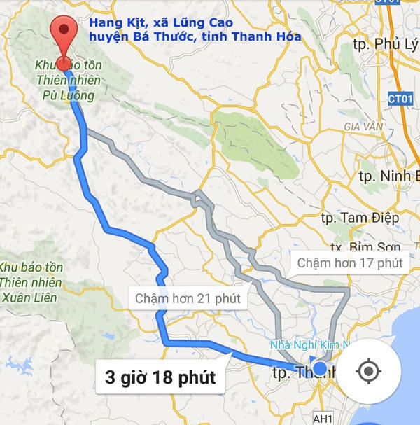 Địa điểm Hang Kịt (xã Lũng Cao, huyện Bá Thước, tỉnh Thanh Hóa) nơi lực lượng cứu hộ cứu nạn đang tìm cách giải cứu 3 phu đào vàng bị ngạt khí trong lòng hang.