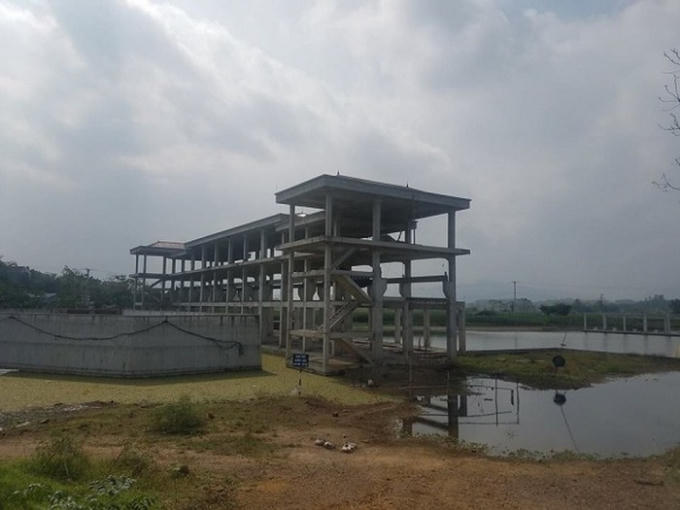 Trạm bơm tiêu Sơn Tình do Cty Tự Lập thi công từng bị dư luận phản ánh (ảnh Dân việt)