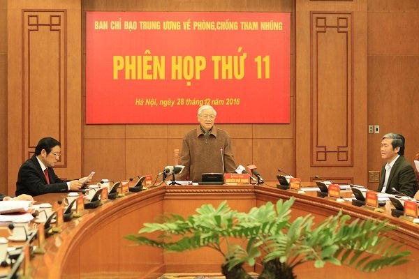 Tổng bí thư chủ trì phiên họp Ban chỉ đạo Phòng chống tham nhũng.