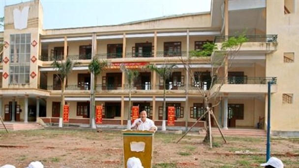 Một buổi sinh hoạt ngoại khóa của trường THCS Vũ Tiến (ảnh: Phòng giáo dục huyện Vũ Thư).