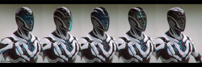 Ở phiên bản nâng cấp sau cùng, chiếc mũ giáp của Max Steel được thiết kế và hoàn thiện 3D bởi Legacy Effects.