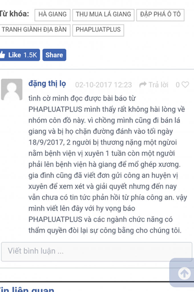 Một độc giả của PhapluatPlus.vn cho biết, chọ cũng từng rơi vào hoàn cảnh tương tự như ông Trà.