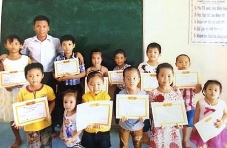 Lớp học của thầy giáo Quyết ở Trường Tiểu học Song Tử Tây.