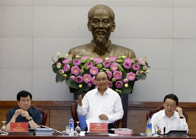 Thủ tướng Nguyễn Xuân Phúc yêu cầu huy động, đa dạng hóa nguồn lực ứng phó với biến đổi khí hậu. Ảnh TTXVN
