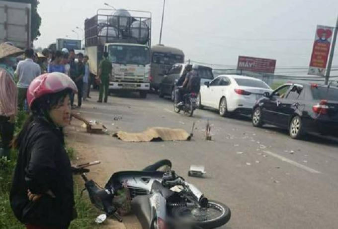 Hiện trường vụ tai nạn nghiêm trọng.