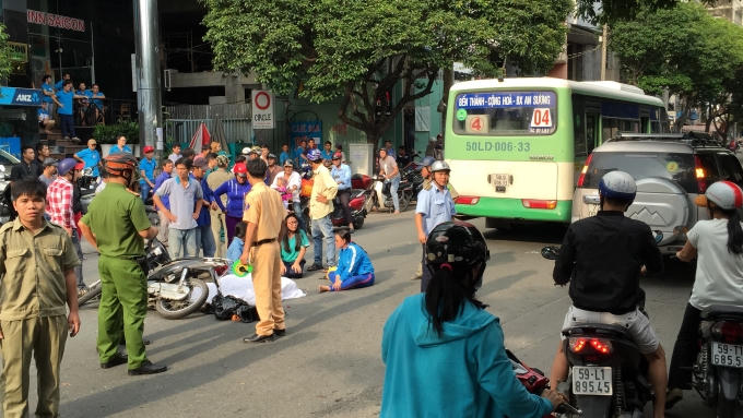 Hiện trường vụ tai nạn.