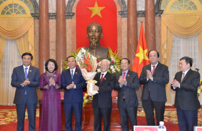 Tổng Bí thư, Chủ tịch nước thăm và làm việc tại Văn phòng Chủ tịch nước