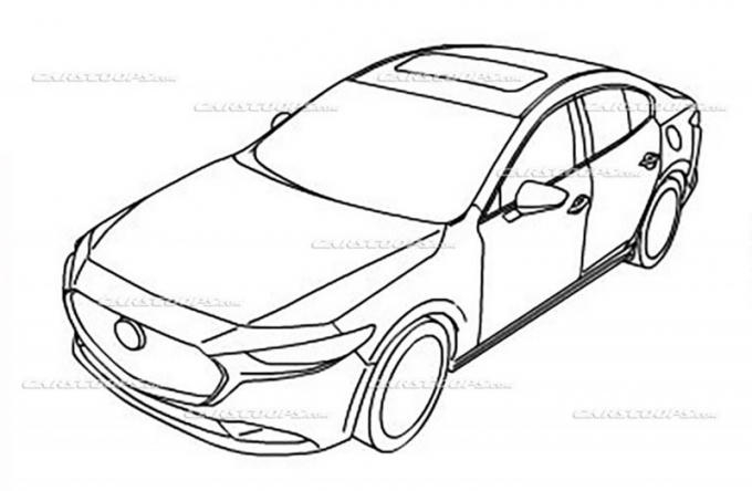 Phác thảo được cho là của Mazda 3 2019.