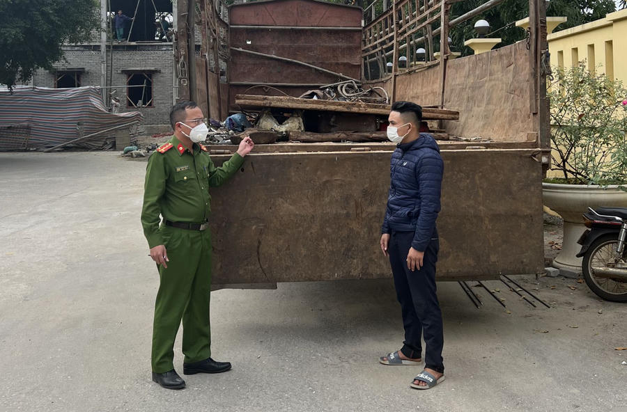 Đối tượng Nguyễn Quốc Điệp tại cơ quan Công an