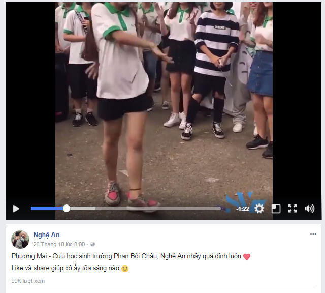 Clip đã thu hút gần 100.000 nghìn lượt xem và hàng chục nghìn lượt chia sẻ.