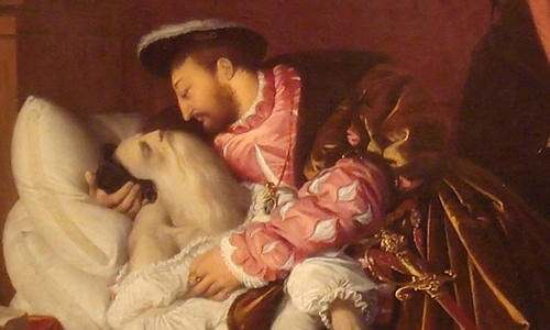 Tranh vẽ khắc họa danh họa Da Vinci qua đời trong vòng tay vua François I của Pháp.