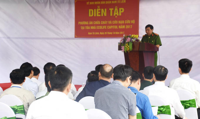 Buổi diễn tập trang bị kiến thức và kinh nghiệm nhằm đảm bảo an toàn về PCCC trong chung cư EcoLife Capitol nói riêng và chung cư trên địa bàn thành phố nói chung.