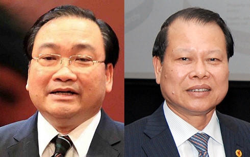 Ông Hoàng Trung Hải (trái) và ông Vũ Văn Ninh (phải) vừa được Quốc hội phê chuẩn miễn nhiệm chức vụ Phó Thủ tướng Chính phủ. (Ảnh: VOV).