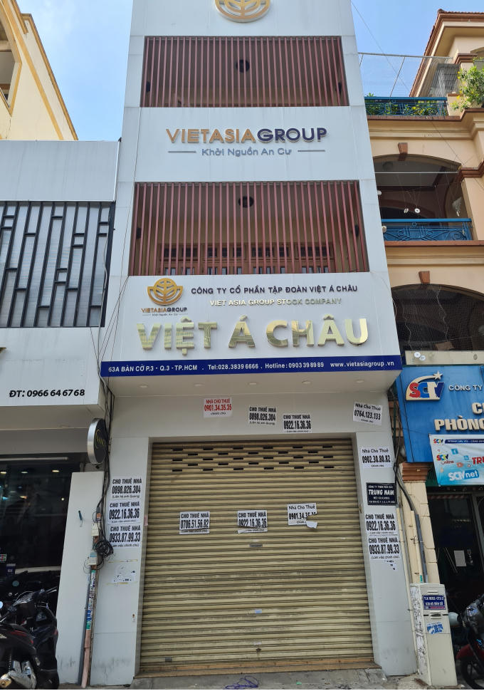 Địa chỉ Công ty Việt Á Châu tại 63A Bàn Cờ, Phường 3, Quận 3, TP HCM luôn trong tình trạng đóng cửa