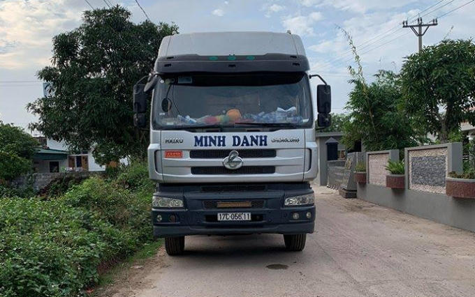Chiếc xe tải gây tai nạn nghiêm trọng.