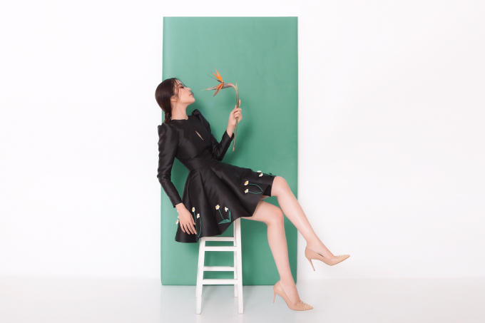 Nam Em trở lại h&igrave;nh ảnh ngọc nữ trong thiết kế của Hoa hậu Hằng Nguyễn