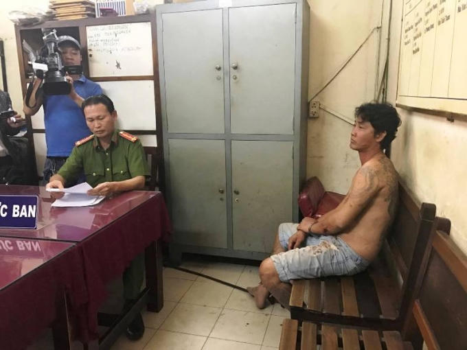 Trần Trị Thiên tại cơ quan công an.