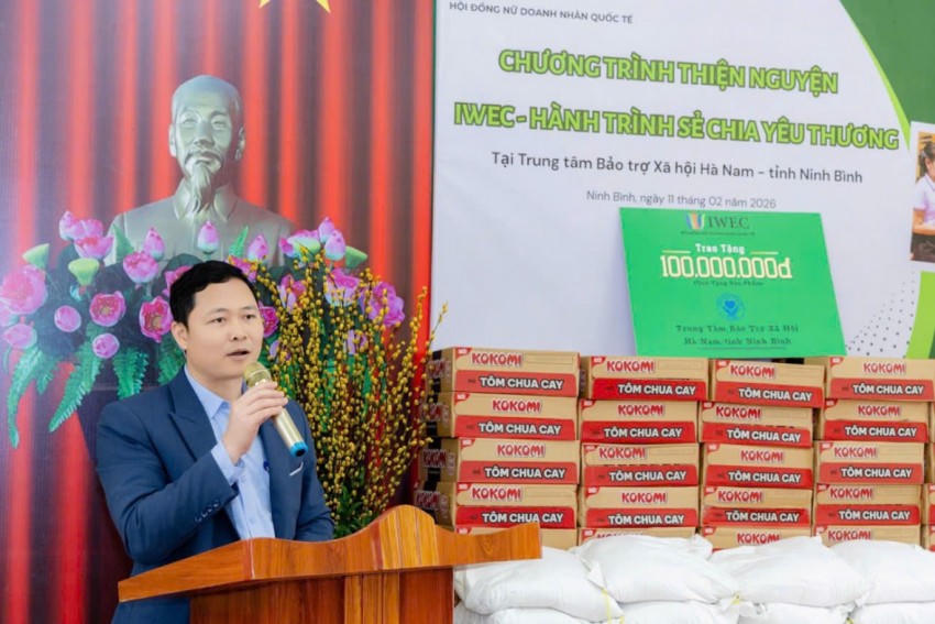 Ông Nguyễn Quang Huy – Giám đốc Trung tâm Bảo trợ xã hội Hà Nam thay mặt đơn vị thông tin khái quát về tình hình hoạt động của Trung tâm và phát biểu đáp từ.