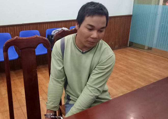 Đối tượng Thế tại cơ quan cảnh sát điều tra.