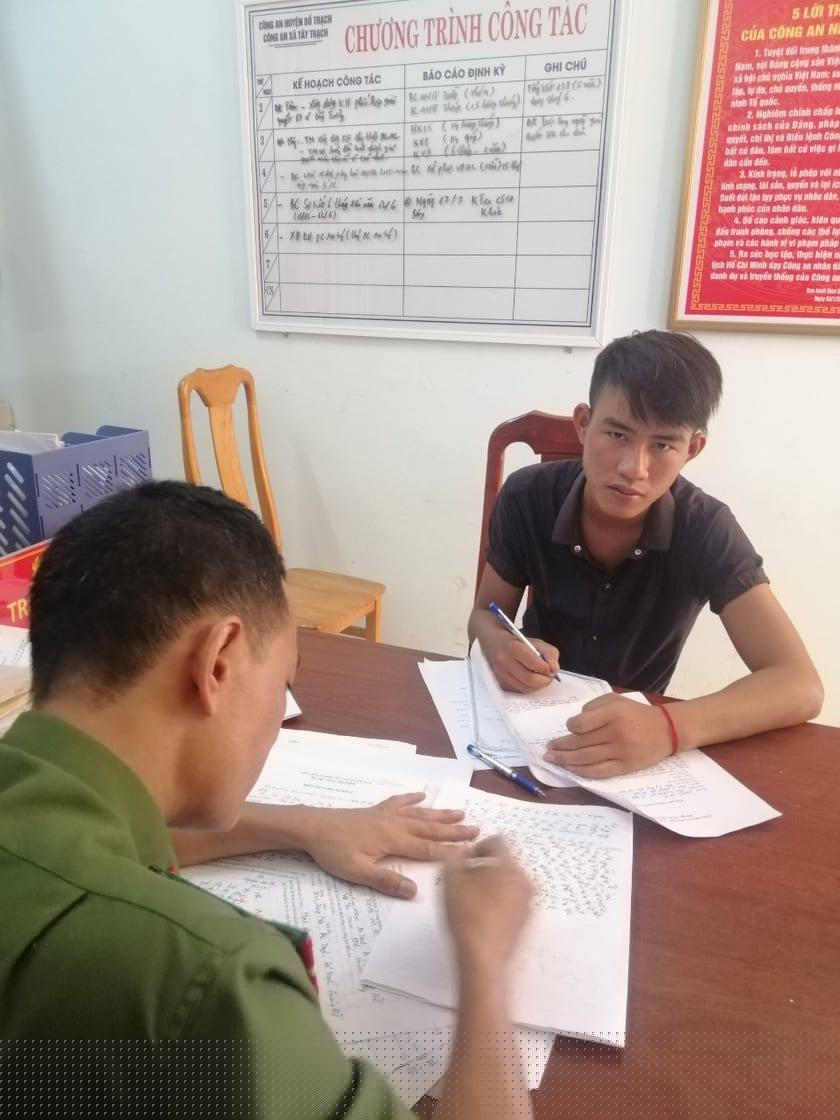 Đối tượng N.V.Đô (sinh 1998) tại cơ quan Công an